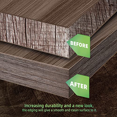 Walnut Edge Banding, 1 1/2 inch x 7ft Plywood Veneer Wood Edge Banding, Preglued Wood Tape Banding for Cabinet Repair - color: Walnut, size: 1 1/2"x 7ft