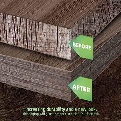 Walnut Edge Banding, 1 1/2 inch x 7ft Plywood Veneer Wood Edge Banding, Preglued Wood Tape Banding for Cabinet Repair - color: Walnut, size: 1 1/2"x 7ft