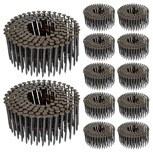 2" 15 Degree Wire Coil Siding Nails 3600 Count, Full Round Head Steel Nails - size: 3600