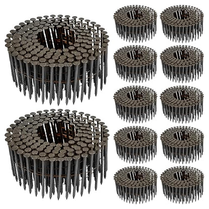 2" 15 Degree Wire Coil Siding Nails 3600 Count, Full Round Head Steel Nails - size: 3600