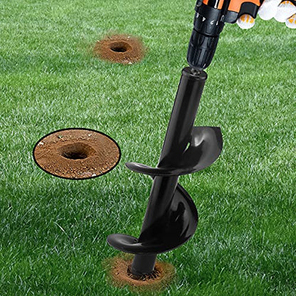 3Pcs Garden Drill Auger Planter, 1.6x9 +2x16.5 +3.2x11.8 in>Ruooson Spiral for Planting Flower Bulb Auger, Rapid Planter Digger for 3/8" Hex Drive (1.6x9 in+2x16.5 in+3.2x11.8 in) - size: 1.6x9 +2x16.5 +3.2x11.8 in