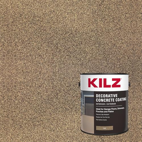 KILZ Decorative Slip-Resistant Concrete Coating, Tan, 1 Gallon - color: Tan