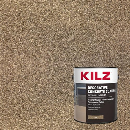KILZ Decorative Slip-Resistant Concrete Coating, Tan, 1 Gallon - color: Tan