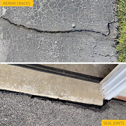SIKA Sikaflex-410 Asphalt Sealant, Black, Self-Leveling Hybrid Sealant for Filling Cracks in Asphalt Driveways, Roadways, and Pavements - 9 fl. oz. Cartridge, Fills Cracks up to 1.5 in. Wide - size: 9 Fl Oz (Pack of 1)