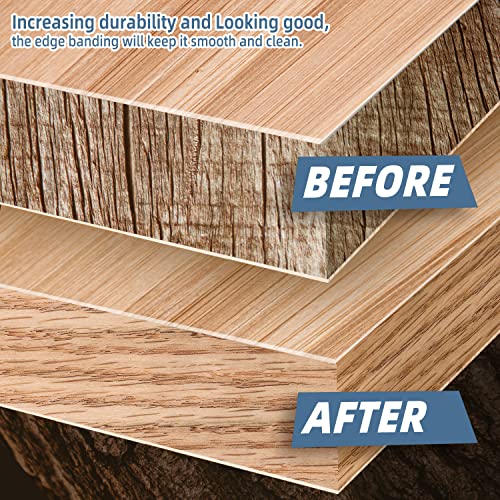 Red Oak Edge Banding, 1 inch x 100ft Plywood Veneer Wood Edge Banding, Preglued Wood Tape Banding for Cabinet Repair - color: Red Oak, size: 1"x 100ft