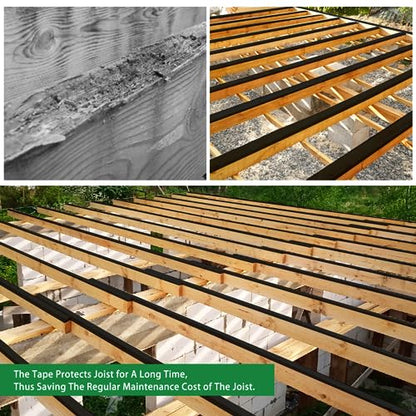 Butyl Tape, 4" X 50' Weather Resistant Deck Tape, Anti-Corrosion Flashing Tape for Decks, Beams and Wood (4 Rolls) - style: 4" x 50' -4 Rolls