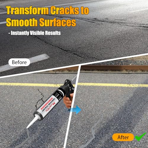 Gray Concrete Crack Filler, Self-Leveling Waterproof Sealant, Fast-Curing Flexible Cement Crack Repair, Concrete Patch (10.1 fl oz, 2 Pack)