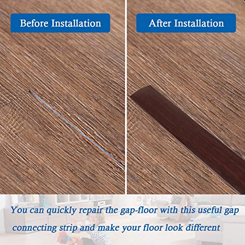 FONUNO Vinyl Floor Transition Strip Self Adhesive Threshold Strip 1.57" W - color: Coffee, size: 4cm, 3.3Ft