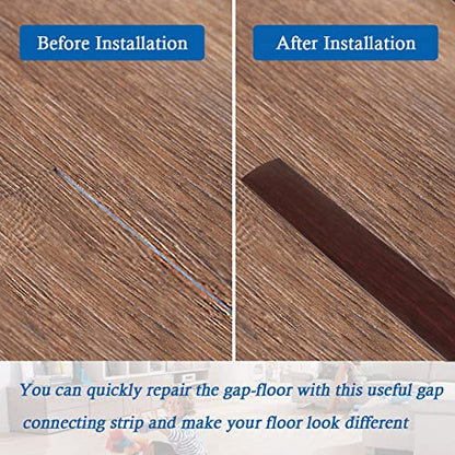 FONUNO Vinyl Floor Transition Strip Self Adhesive Threshold Strip 1.57" W - color: Coffee, size: 4cm, 3.3Ft