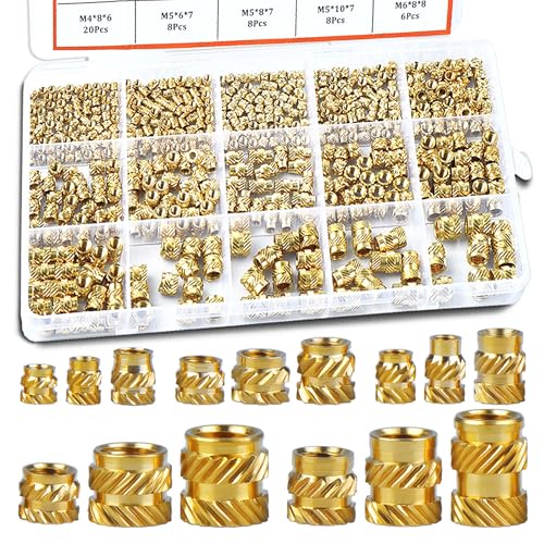 400 Pcs Threaded Inserts Brass Heat Set for 3D Printing M2-M6 Kit