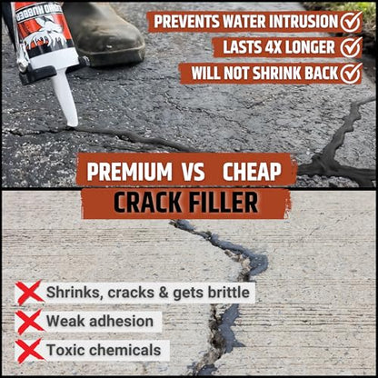Liquid Rubber Self-Leveling Asphalt Driveway Crack Filler, 10oz, 2-Pack - style: 2 Pack