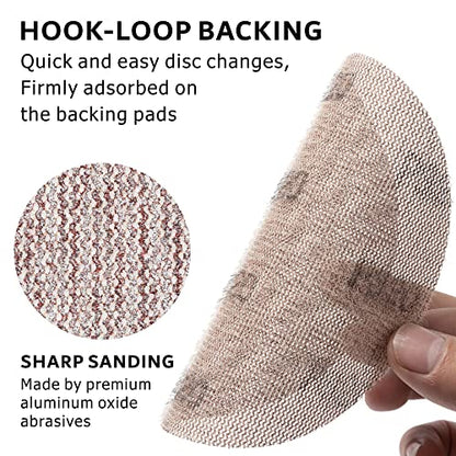50-Pack 6" Ceramic Alumina Mesh Sanding Discs, 320 Grit Hook & Loop - style: P320 - 6 inch