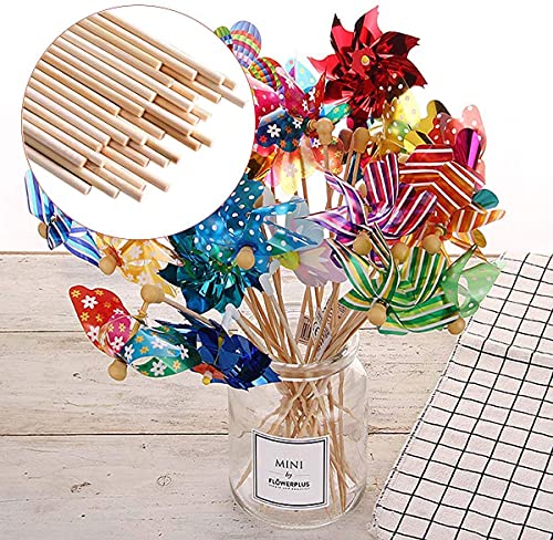 HOPELF 200PCS Wooden Dowel Rods - 1/8 x 6 Inch Bamboo Sticks - for Crafts, Cake Dowels and DIYers - size: 1/8" x 6"