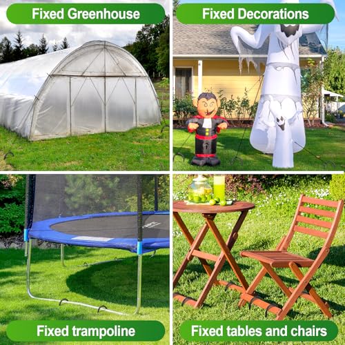 Trampoline Stakes Anchors High Wind 12''Ground Anchor Tent Stakes Heavy Duty, U Rebar Stakes Trampoline Accessories - size: 12 Pack