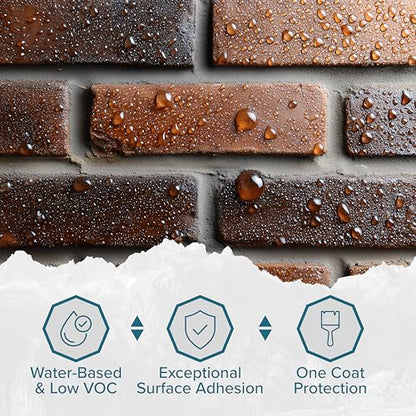 Polar Waterproofing Sealant - 84 Fl Oz - Clear Invisible Finish - Outdoor Waterproof Coating for Interior & Exterior Wood, Brick, Stone Surfaces, Concrete Tile & Grout - One Coat Waterproof Protection - size: 84 Fl Oz (Pack of 1)
