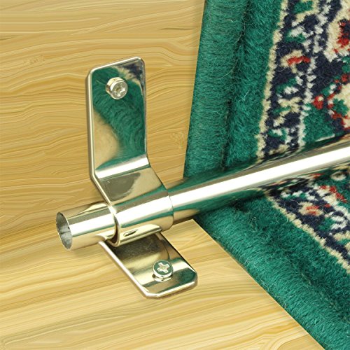 Polished Nickel Stair Runner Rod Bracket Holder Sold As Pair with Mounting Screws Brackets Only - style: Polished Nickel