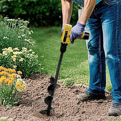 Auger Drill Bit for Planting,Heavy-Duty Garden Auger Spiral Drill Bit with Dual Sharp Blades,Bulb Planter Tool & Plant Hole Digger,Planting Auger for Cordless Drill,Tulip Planter Bit 4"x32" - size: 4"x32"