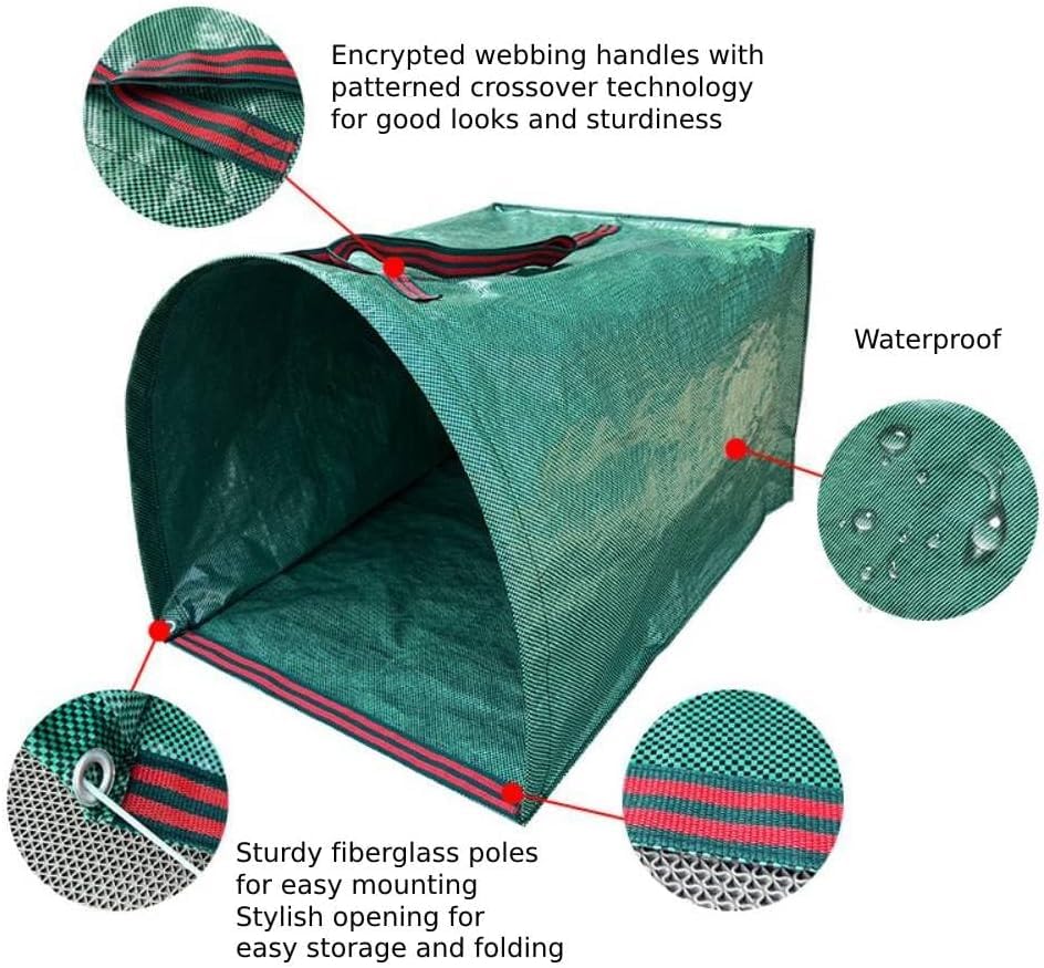 RISETEX Heavy-Duty 72 Gallon Standable Collapsible Yard Waste Leaf Bags - style: 1 Pack
