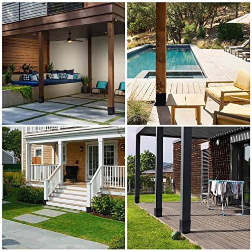 4 Pcs 4"× 4" Post Base (Inner Size 3.6"x3.6") Post Brackets - size: 4 Pcs, style: 4"x 4"