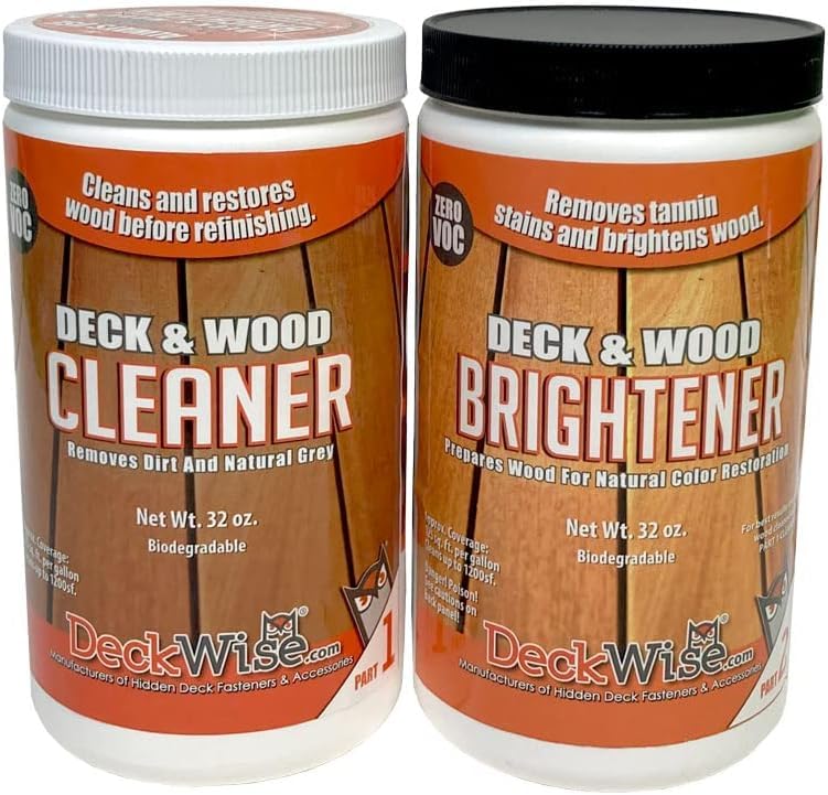 DeckWise 2-Part Deck Cleaner & Wood Brightener Combo Kit, 32 oz