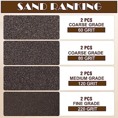 8pcs Sanding Blocks Assortment Kit, Sponge Sand Block Washable and Reusable, Wet & Dry Sandpaper Block for Wood Metal Drywall and Furniture Paint - 60/80/120/220 Grit - size: 60/80/120/220 Girts