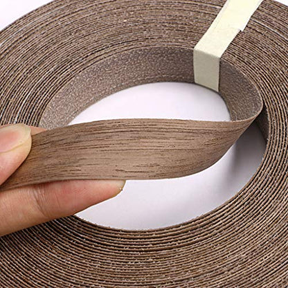 Skelang Walnut Wood Veneer Edge Banding Preglued Iron-on with Hot Melt Adhesive Edgebanding Flexible Wood Tape (3/4"×50') (Pack of 2) - size: 3/4" x 50' (Pack of 2)