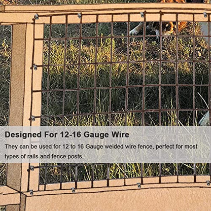 300 Pcs Fence Wire Clamps with 300 Pcs Screws, Stainless Steel Wire Clips Mount Welded Wire to Vinyl, Wood or Metal Fence (for 12-16 Gauge Wire Fencing) - size: 300 Pcs Clamps + 300 Pcs Screws