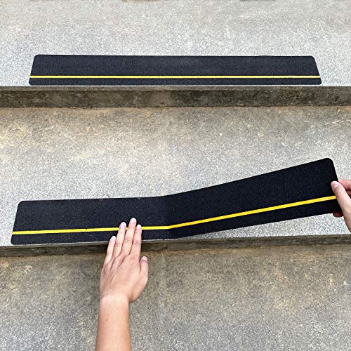 COSIMIXO 4" x 30" 10Pack Anti Slip Stair Tread with Reflective Strips,Best Grip Non Skid Tape,Anti-Skid Tape, High Traction Adhesive for Stairs Step - size: 4" x 30" 10-Pack