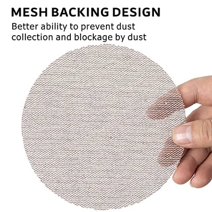 120GRIT 50pcs 5-Inch Mesh Abrasive Sanding Discs Hook & Loop Sandpaper, Dust Free Anti-Blocking Net Sandpaper Sheets for Auto Body, Wood, Drywall, Metal - style: P120 - 5 inch