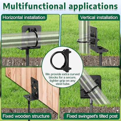Ground Anchors Screw in 30" Set of 4 Pack, Multi Purpose Brackets - size: 30 inch 4pcs