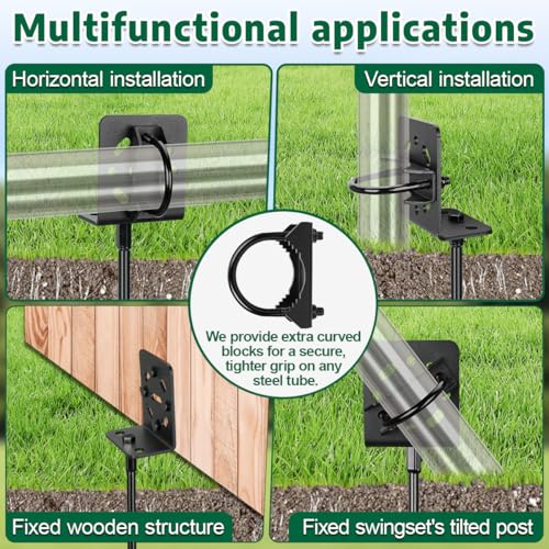 Ground Anchors Screw in 20" Set of 2 Pack, Multi Purpose Brackets - size: 20 inch 2pcs