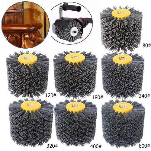 SIGNI Abrasive Nylon Drawing Wheel Drum Burnishing Polishing Brush for Wood Furniture Floor Polishing 120X100mm 240 Grit 1pack - size: 240 Grit, Black