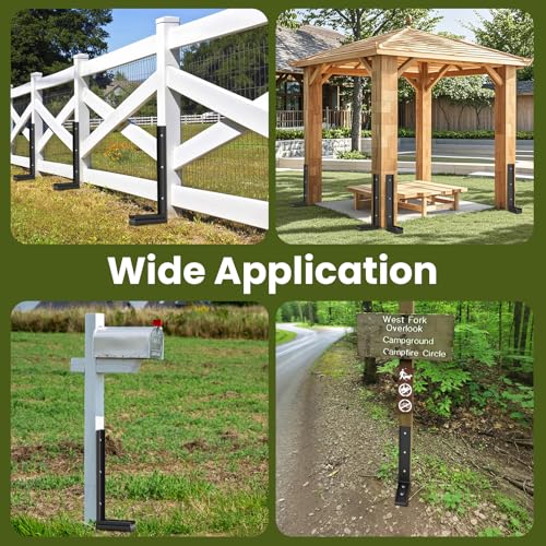 Housolution Fence Post Repair Kit,Separated Fence Post Anchor,4 Pack - size: 4 Pack