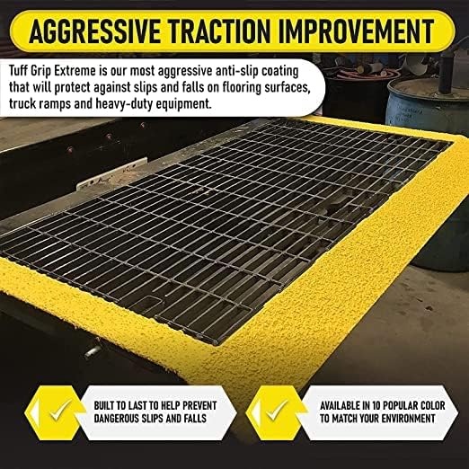 Tuff Grip Extreme Non-Skid Paint for Ramps, Floors, Decks & Stairs – Textured Anti-Slip Grip Coating for Slip Resistant Traction (Sand) - color: Sand