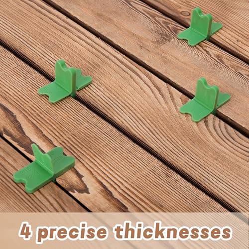 8 Pcs ABS Deck Spacer Tool, 4 Thicknesses Green Deck Board Spacers - color: Green-8