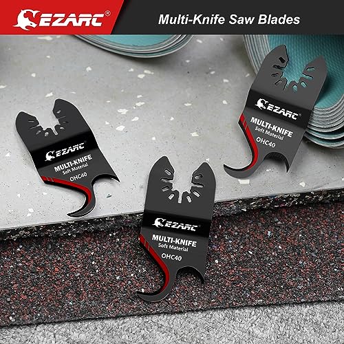 EZARC Oscillating Hook Knife Blades for Roofing Cardboard Carpet, 3-Pack - style: Hook Blade 3PCS