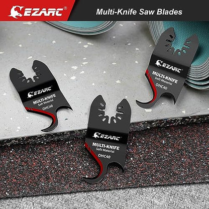 EZARC Oscillating Hook Knife Blades for Roofing Cardboard Carpet, 3-Pack - style: Hook Blade 3PCS