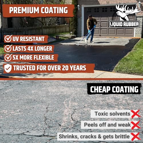 Liquid Rubber Driveway Restore - Asphalt Sealer & Crack Filler, 4 Gallon - size: 4 Gallon
