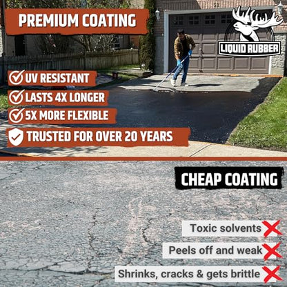 Liquid Rubber Driveway Restore - Asphalt Sealer & Crack Filler, 4 Gallon - size: 4 Gallon