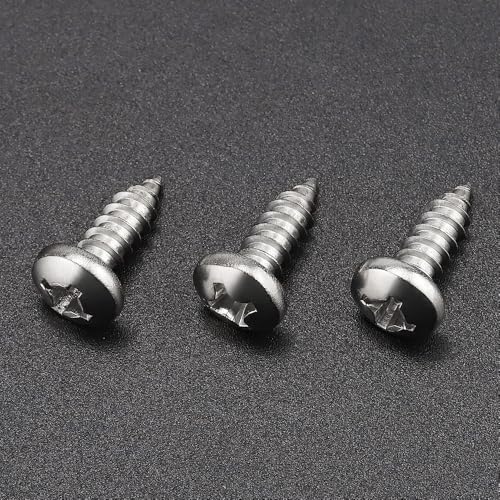 #4 x 3/8" (100 Pack) Stainless Steel Phillips Pan Head Wood Screws, Stainless Steel 304 (18-8), Pan Head Sheet Metal Screws Self Tapping for Wood - size: #4 x 3/8"