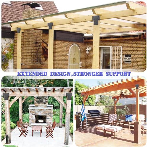 1PCS 4x4 Post Cap Tie Bracket Heavy-Duty Pergola Connector Bracket - size: 4"x4"(Actual Size 3.5"x3.5")