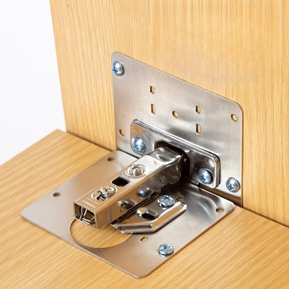 2Sets Stainless Steel Hinge Repair Plates with Screws Cabinet Door Hardware