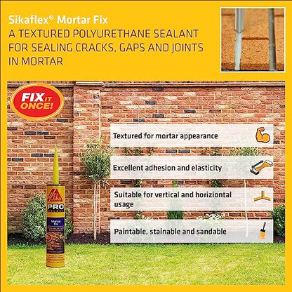Sikaflex Mortar Fix, Limestone, Polyurethane sealant for Repairing Damaged Mortar, Joints and Gaps. Sealing Mortar Cracks 10.1 fl. oz Cartridge (Pack of 2) - size: 10.1 Fl Oz (Pack of 2)