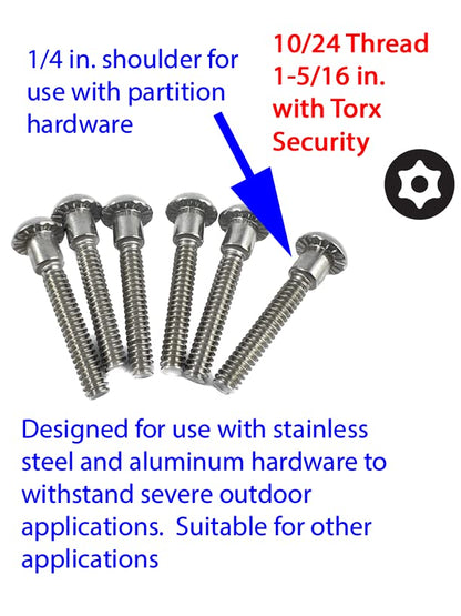 Harris Hardware 90202 Stainless Torx T27 Security Fasteners for 1.25" Panel