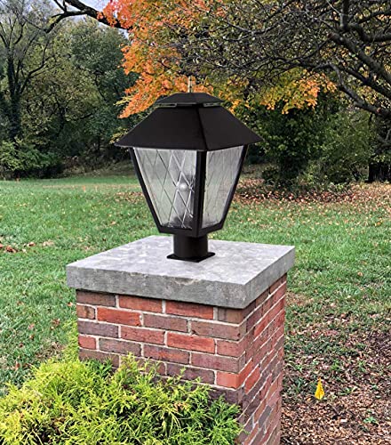 Solus S349 Pier Mount Adapter for 3" Post Top Light Fixtures, Durable Aluminum Surface Mount Base, Black