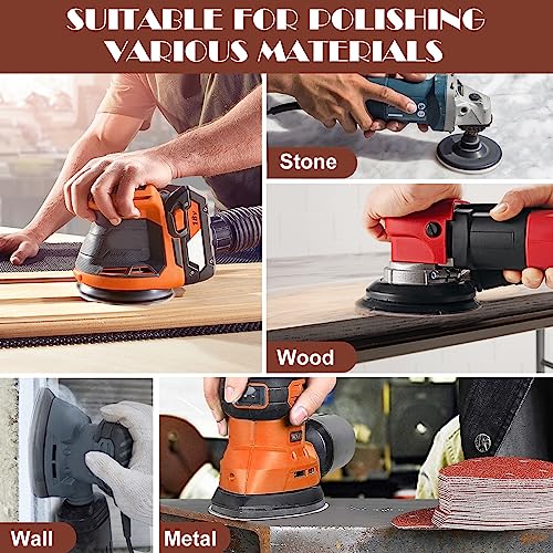 800 Grit Mouse Sander Sandpaper, Jamiikury 5 Hole Detail Sander Sandpaper Palm Sander Paper Mouse Sanding Pads Hook and Loop Sanding Sheets - Pack of 50