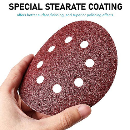 210 Pack 5 Inch 8 Hole Sanding Discs, 40-3000 Grit Sandpaper - style: 210PCS(40-3000 Grit)