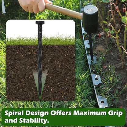 Gardzen 30 pcs Landscape Edging Anchoring Spikes - size: 30 pcs