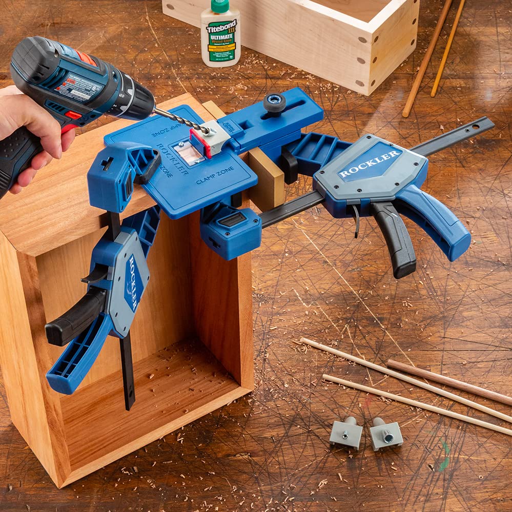 6” Spring Loaded One-Handed Bar Clamps for Woodworking – Hand-Free Position Wood Clamps – 150 LBS Weight Capacity Pistol Grip Style Single-Finger Release Trigger Clamp – Adjustable Wood Working Clamps