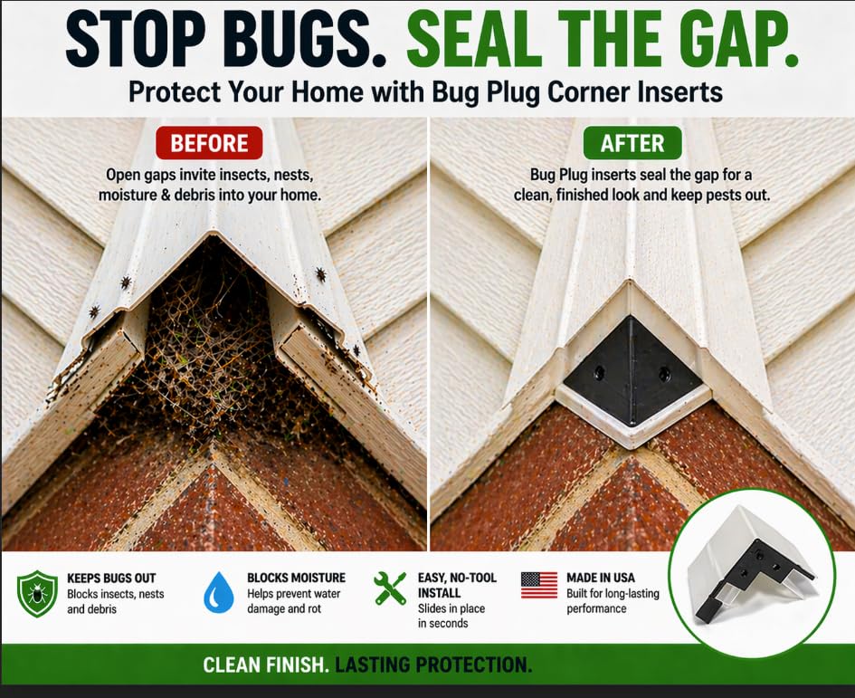 Vinyl Siding Outside Corner Trim Inserts – Exterior Gap Filler Caps – Clean Finished Look – Easy Install – No Tools Required – Made in USA (4 Pack) - size: 4 Pack